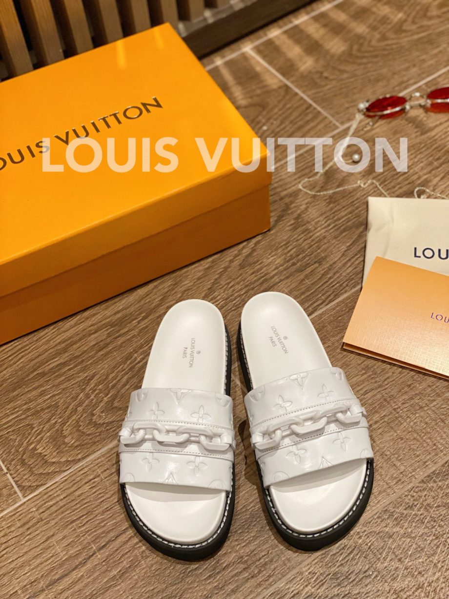 louis vuitton Sunset Flat Comfort Mule White For Women LV