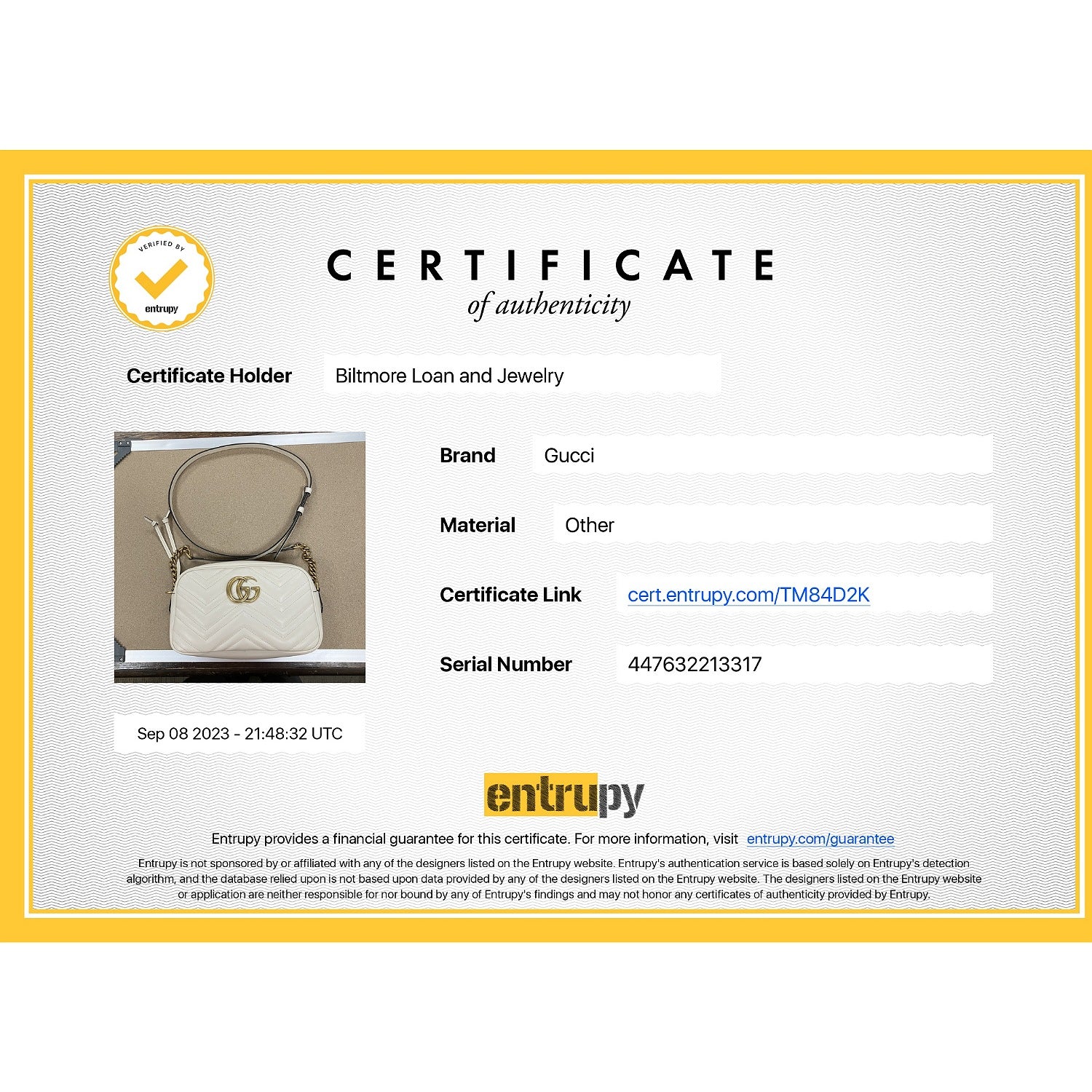 Gucci White Small GG Marmont Shoulder Bag