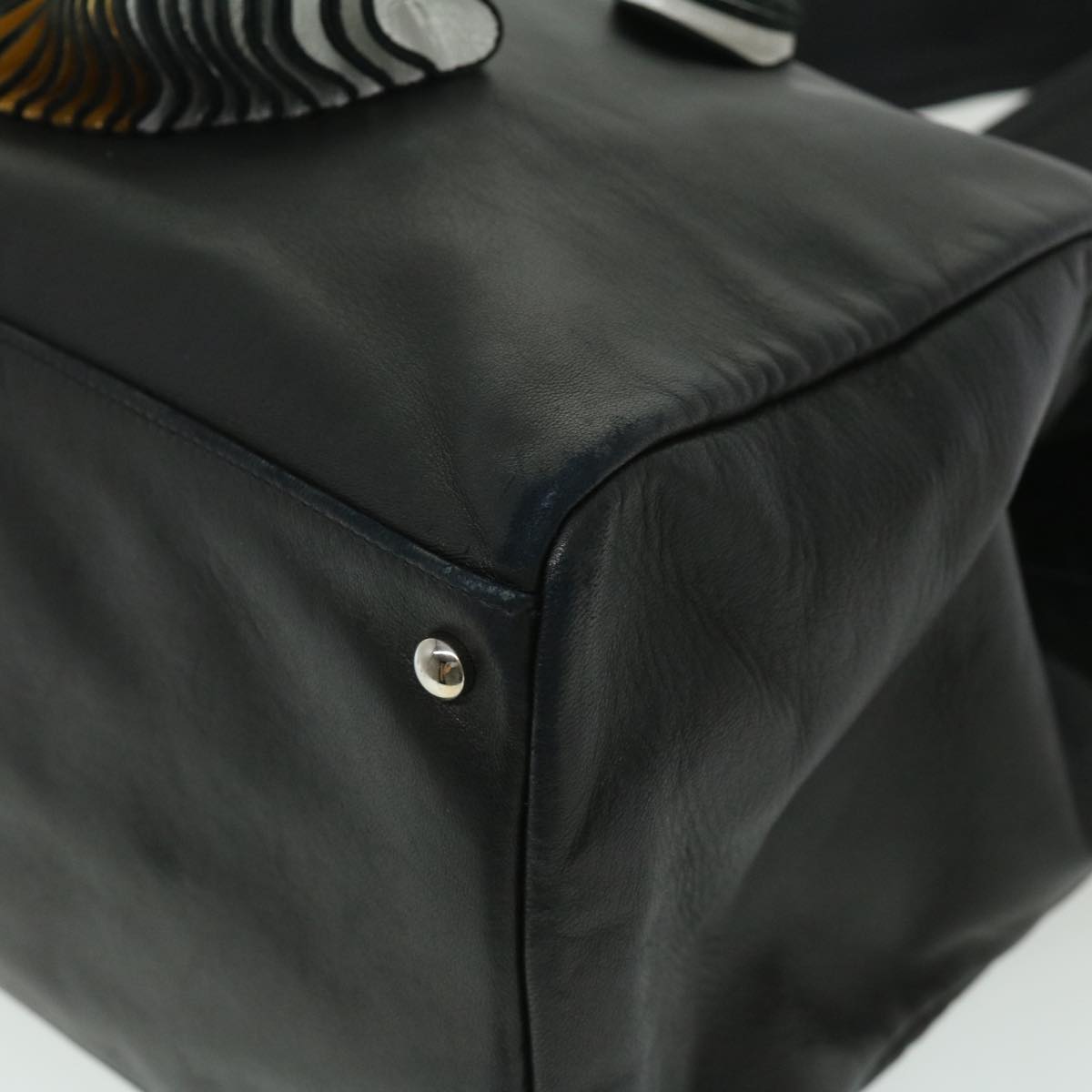CHANEL COCO Mark Tote Bag Lamb Skin Black CC  bs1448A