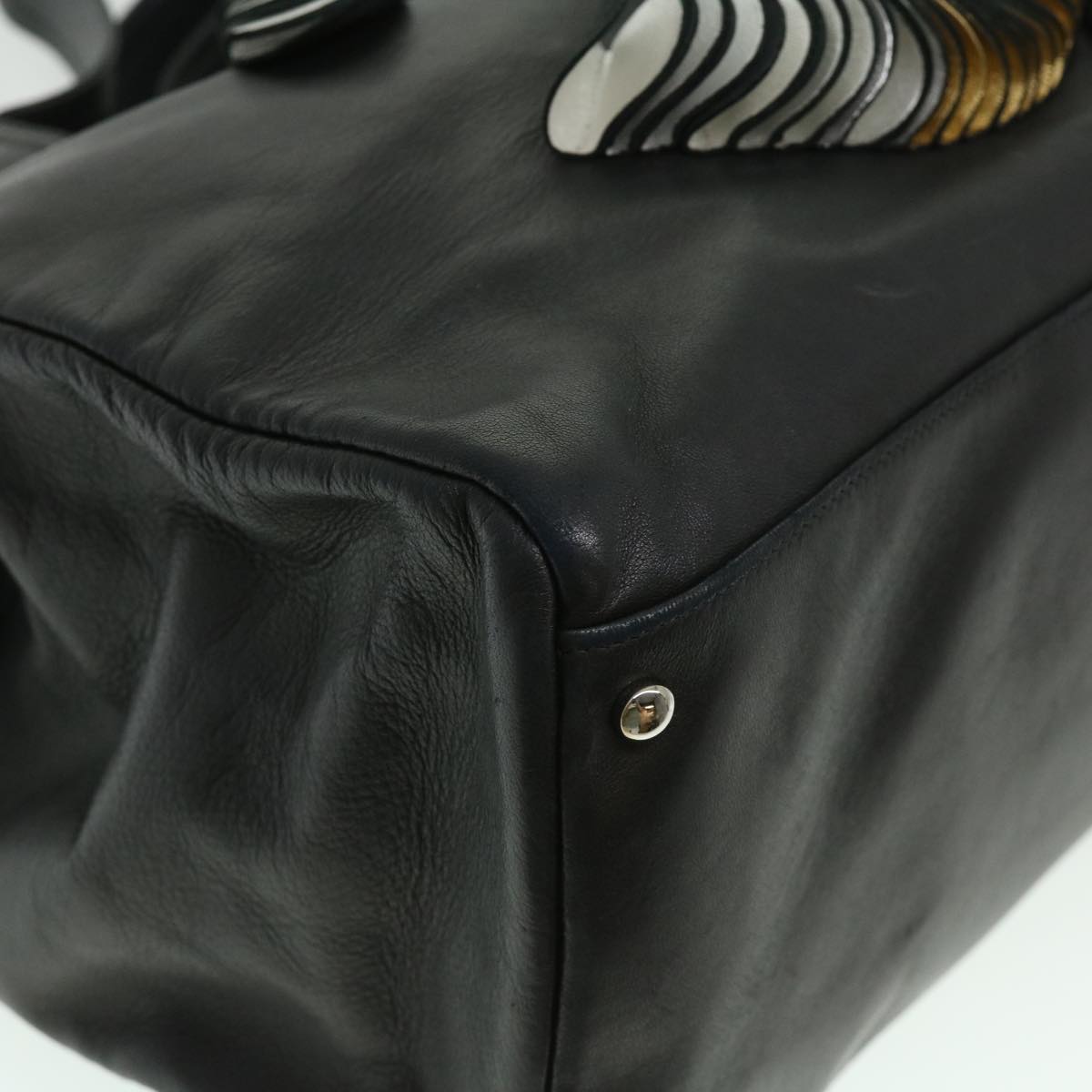 CHANEL COCO Mark Tote Bag Lamb Skin Black CC  bs1448A