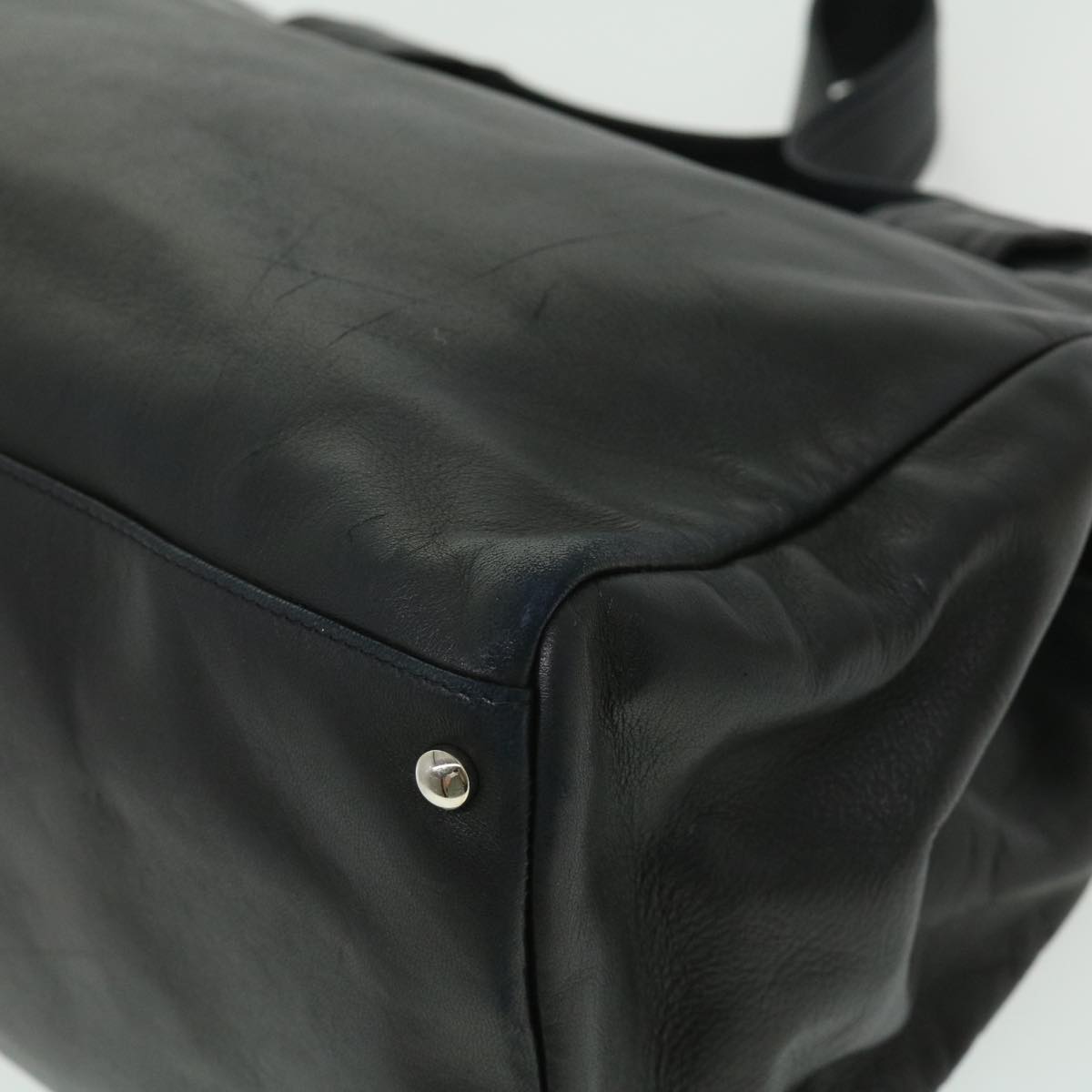 CHANEL COCO Mark Tote Bag Lamb Skin Black CC  bs1448A