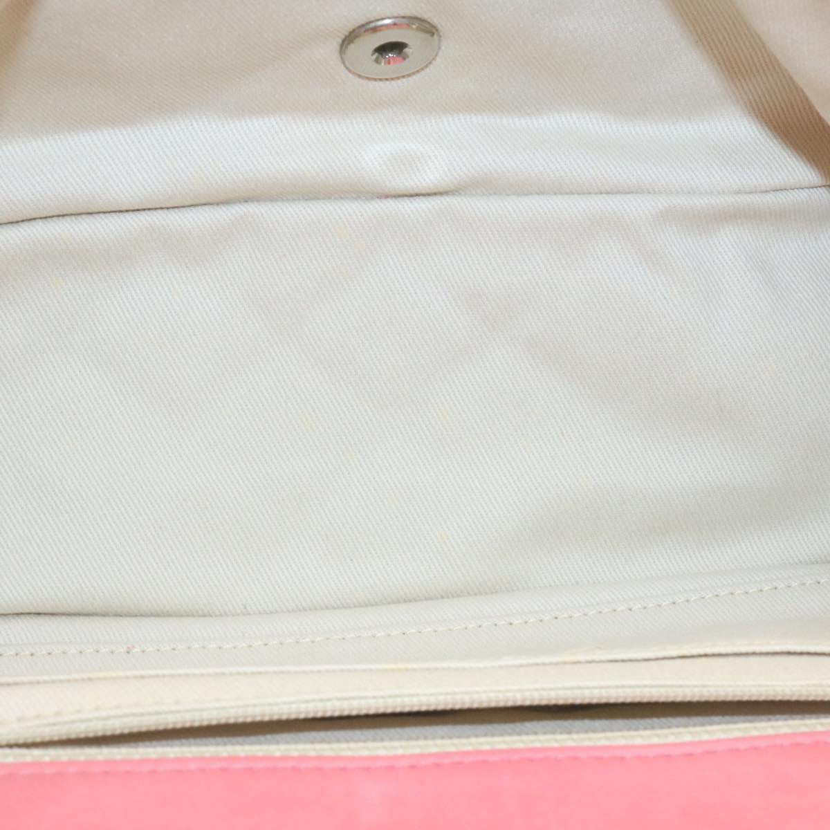 CHANEL Chain Flap Shoulder Bag Turn Lock Canvas Pink CC Auth bs334A