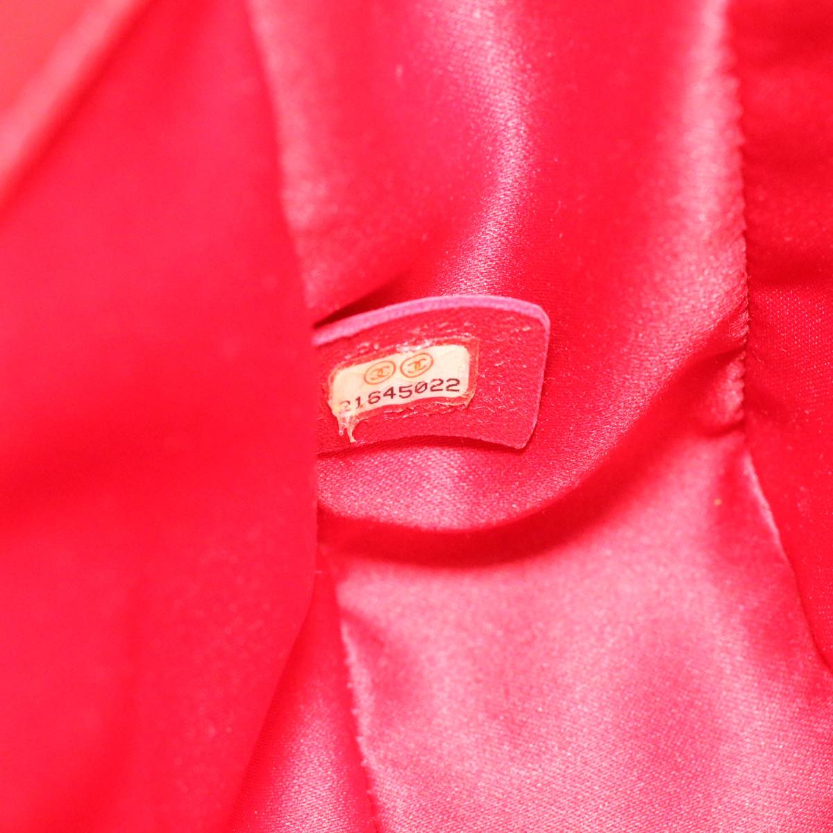 CHANEL Chain Shoulder Bag Lamb Skin Red CC  bs3636A