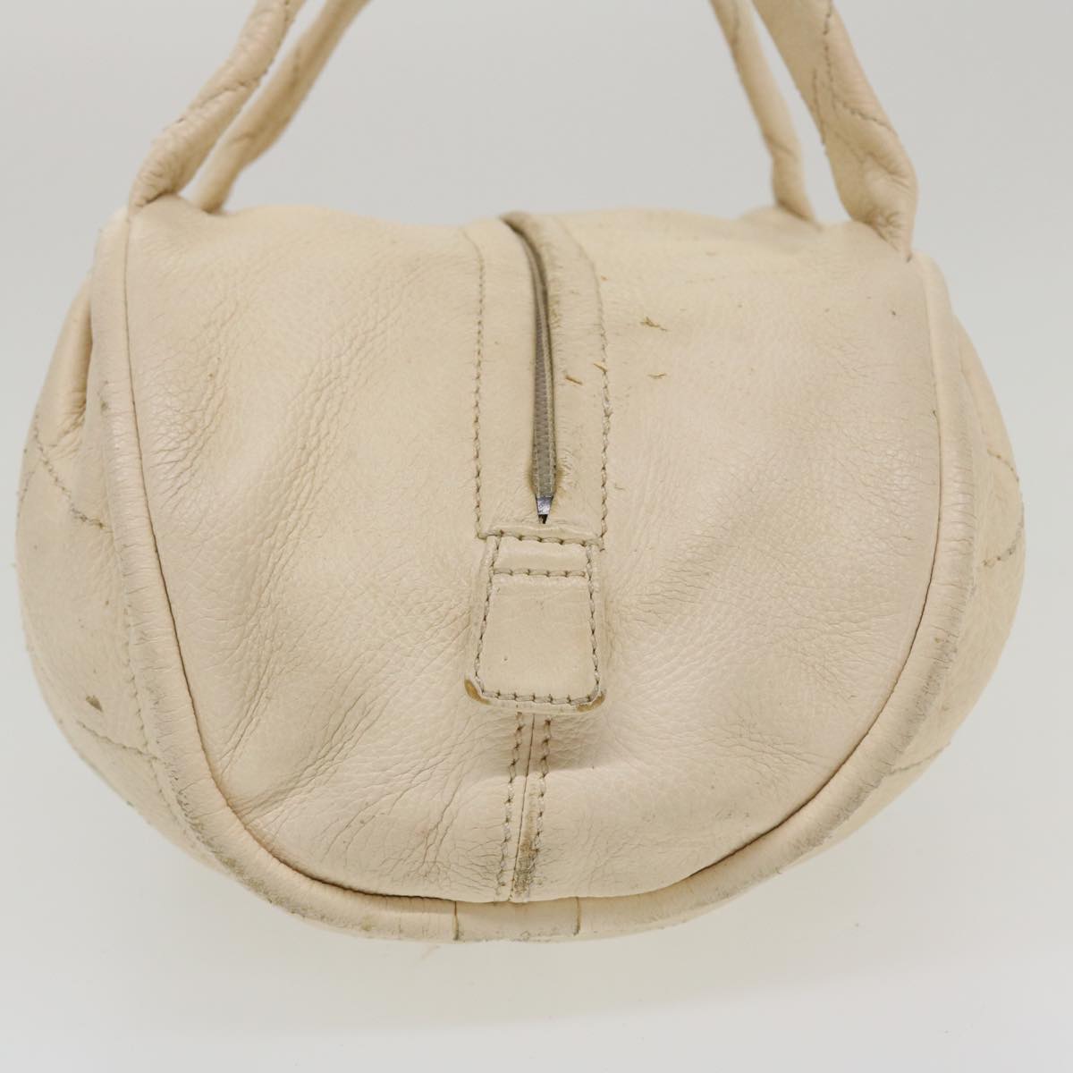 CHANEL Hand Bag Caviar Skin White CC  bs4111