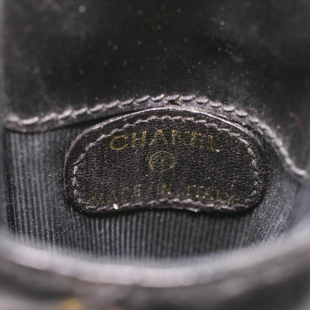 CHANEL Matelasse Chain Shoulder Bag Enamel Black CC  bs4141