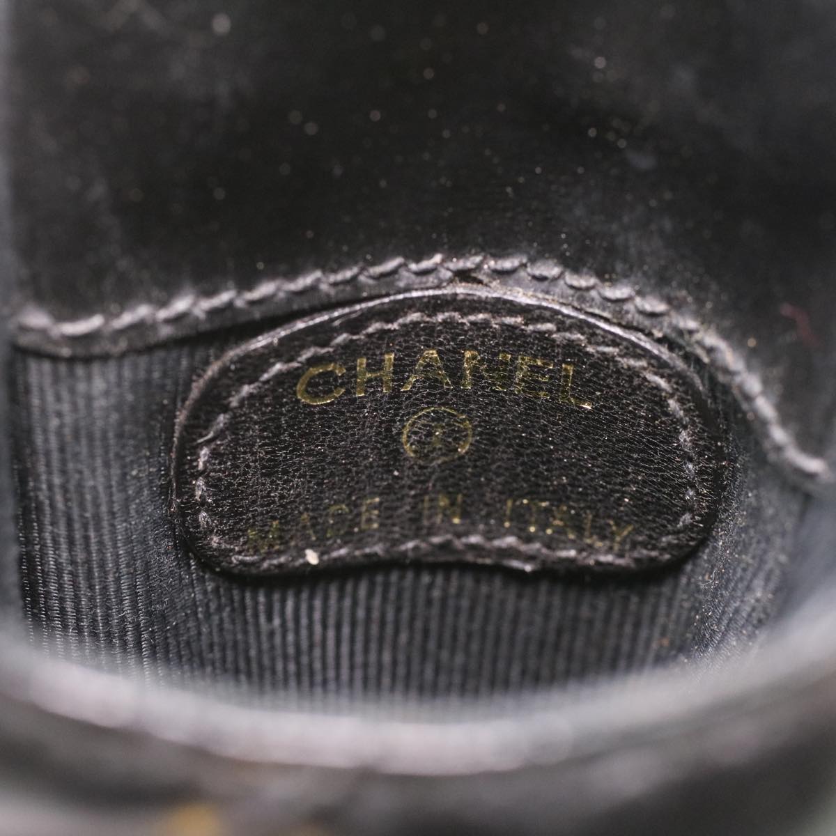 CHANEL Matelasse Chain Shoulder Bag Enamel Black CC  bs4141