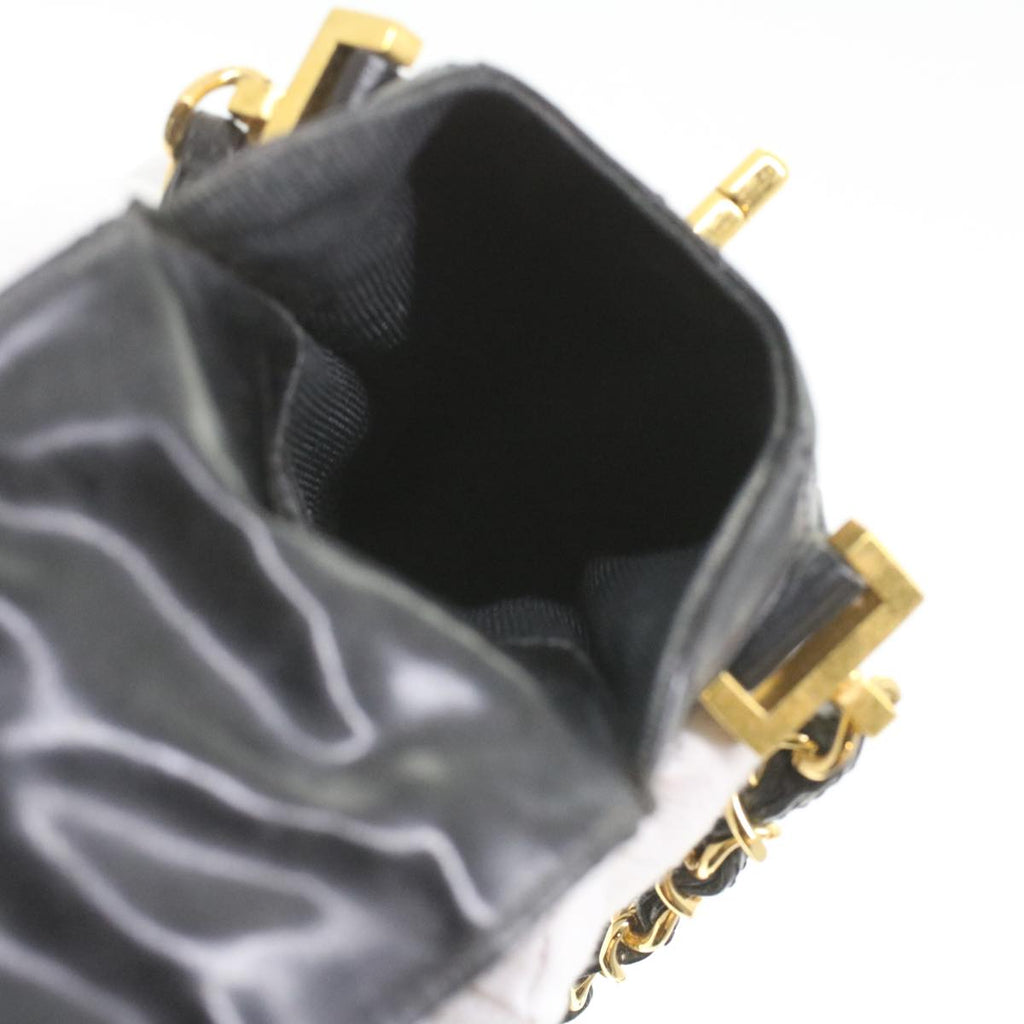 CHANEL Matelasse Chain Shoulder Bag Enamel Black CC  bs4141