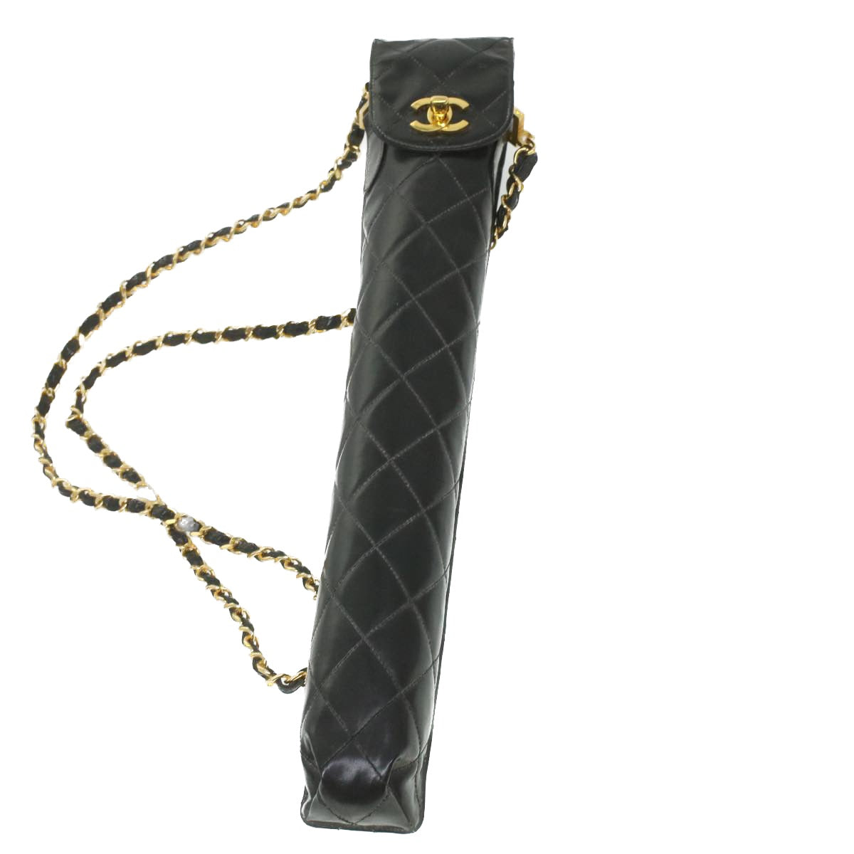 CHANEL Matelasse Chain Shoulder Bag Enamel Black CC  bs4141