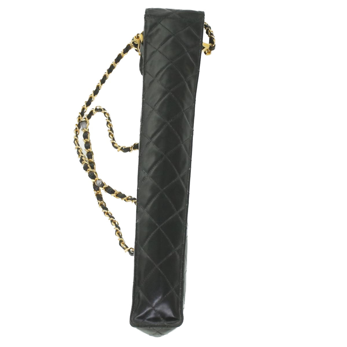 CHANEL Matelasse Chain Shoulder Bag Enamel Black CC  bs4141