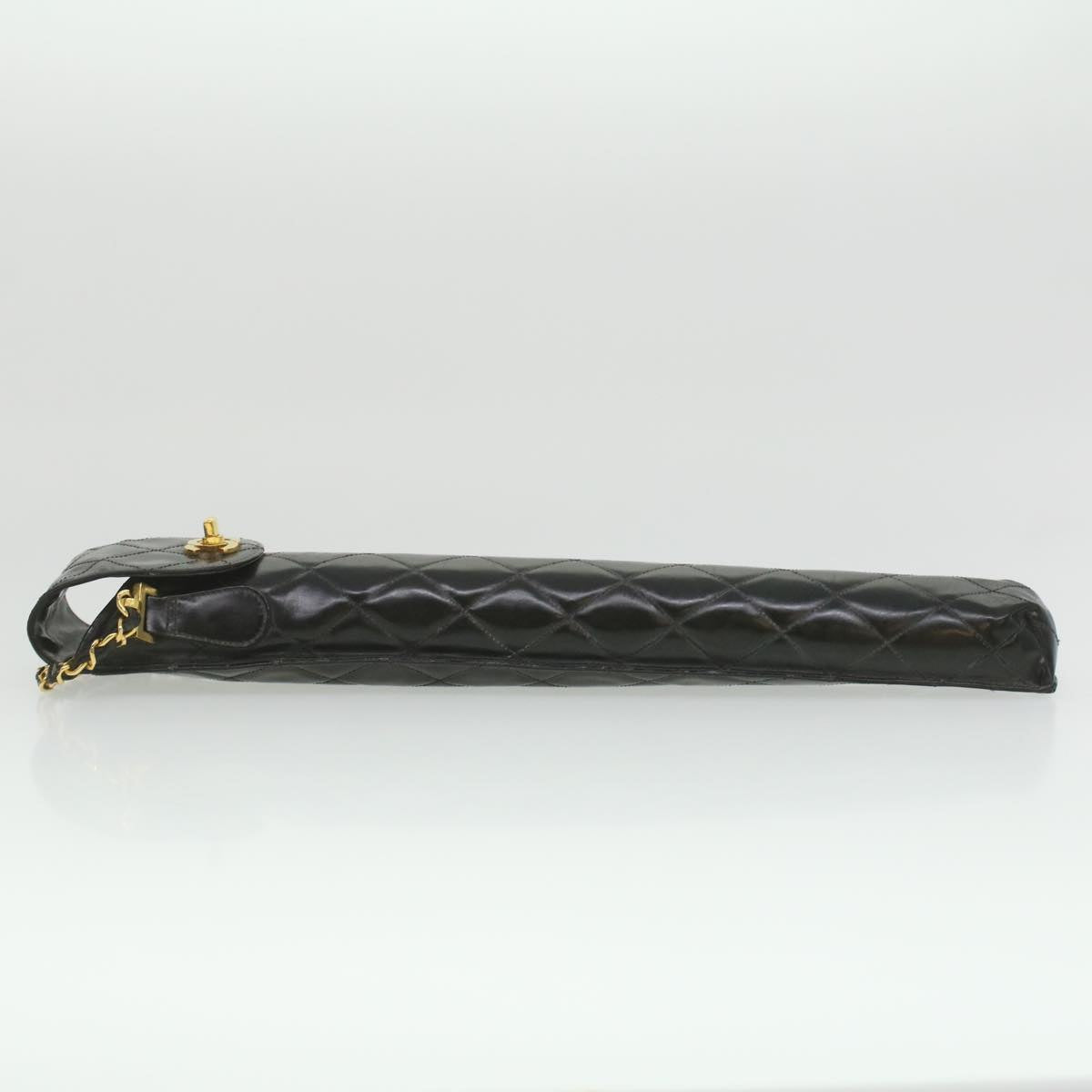 CHANEL Matelasse Chain Shoulder Bag Enamel Black CC  bs4141