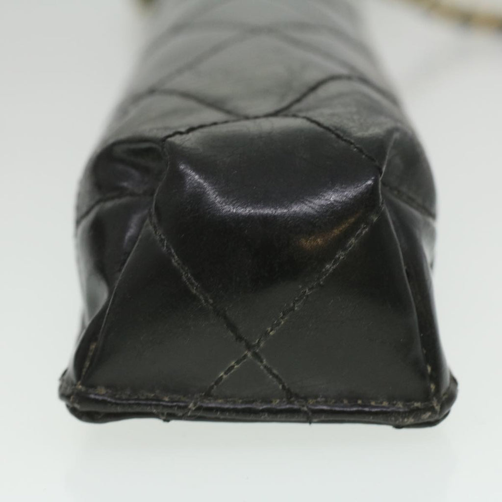 CHANEL Matelasse Chain Shoulder Bag Enamel Black CC  bs4141