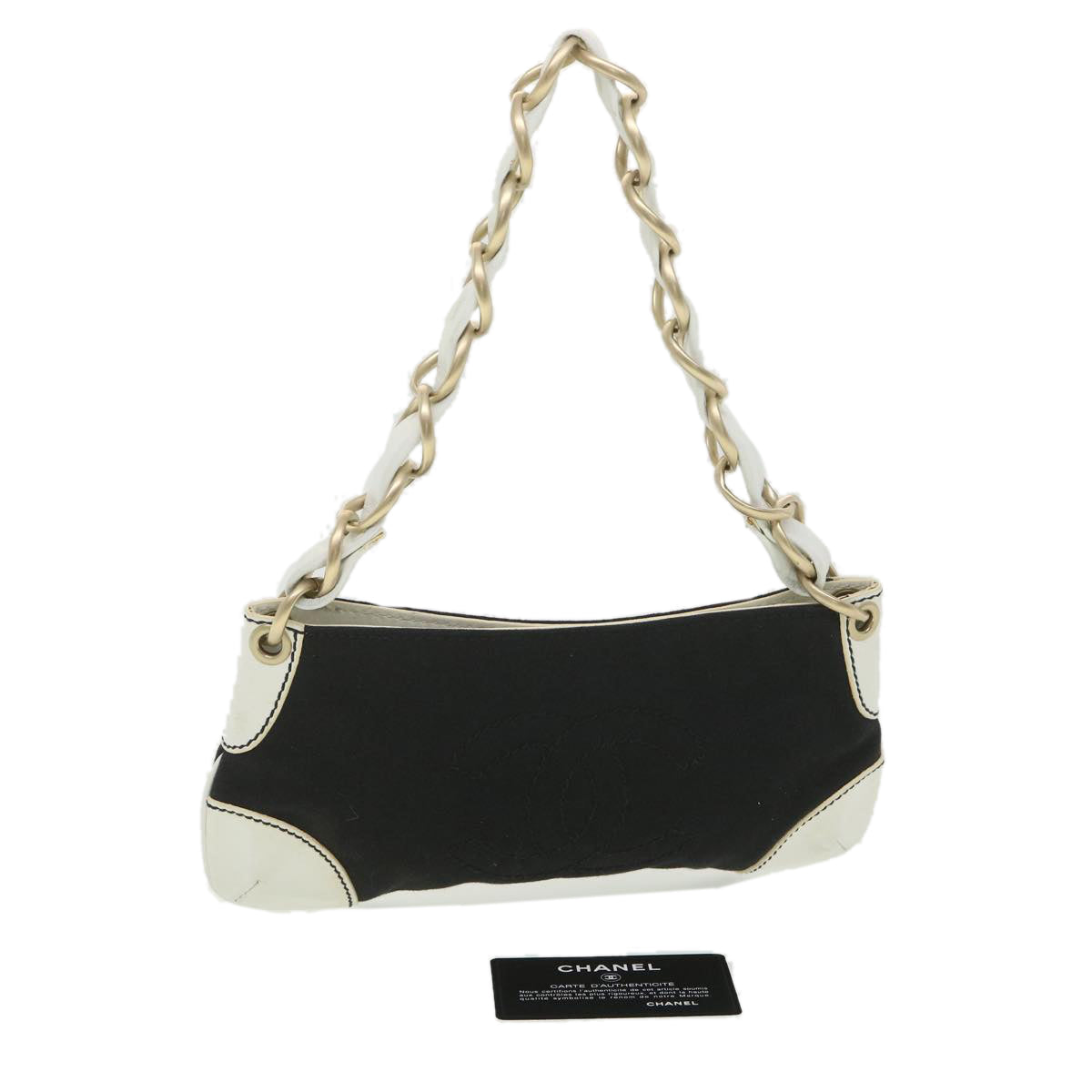 CHANEL Shoulder Bag Canvas Black CC  bs4514