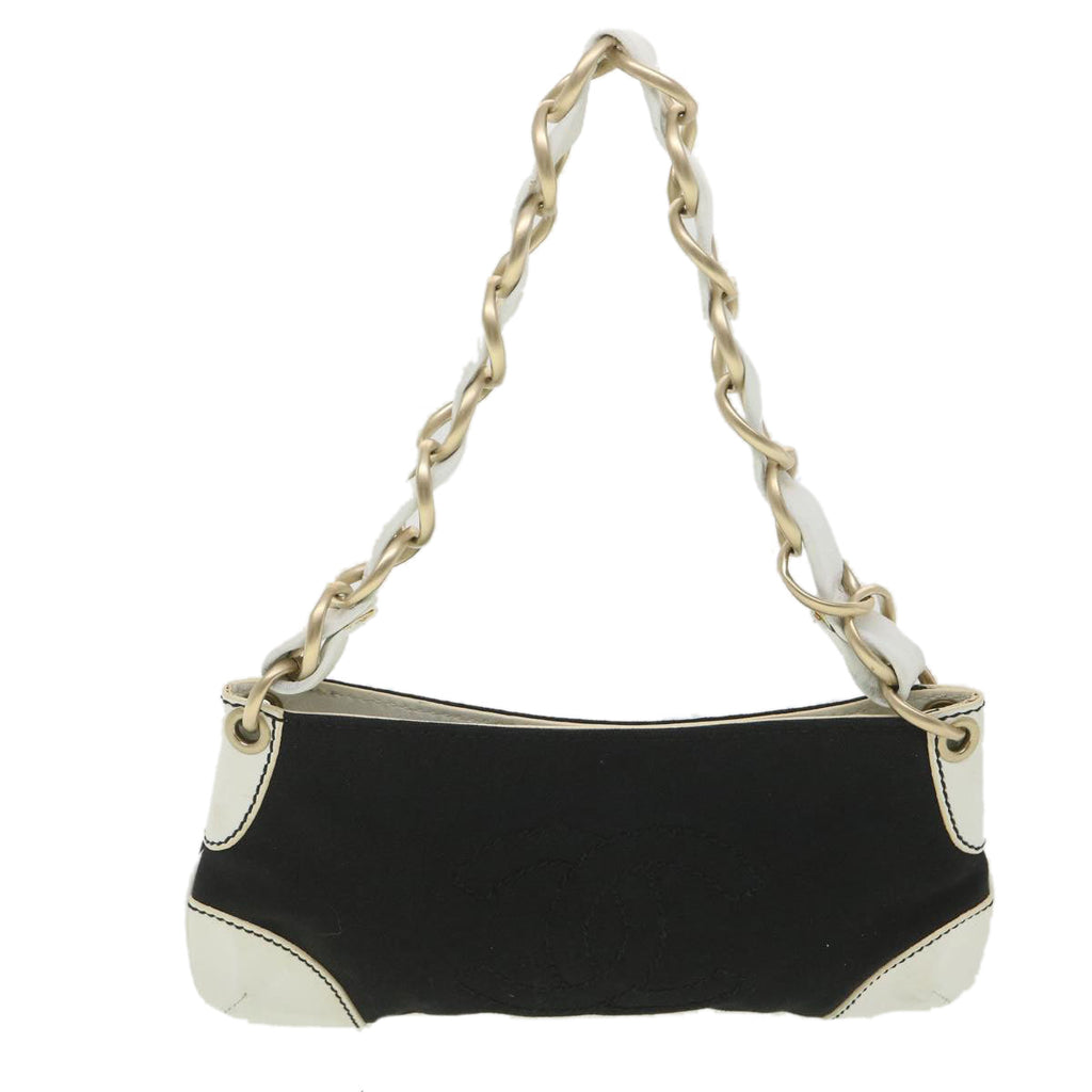 CHANEL Shoulder Bag Canvas Black CC  bs4514