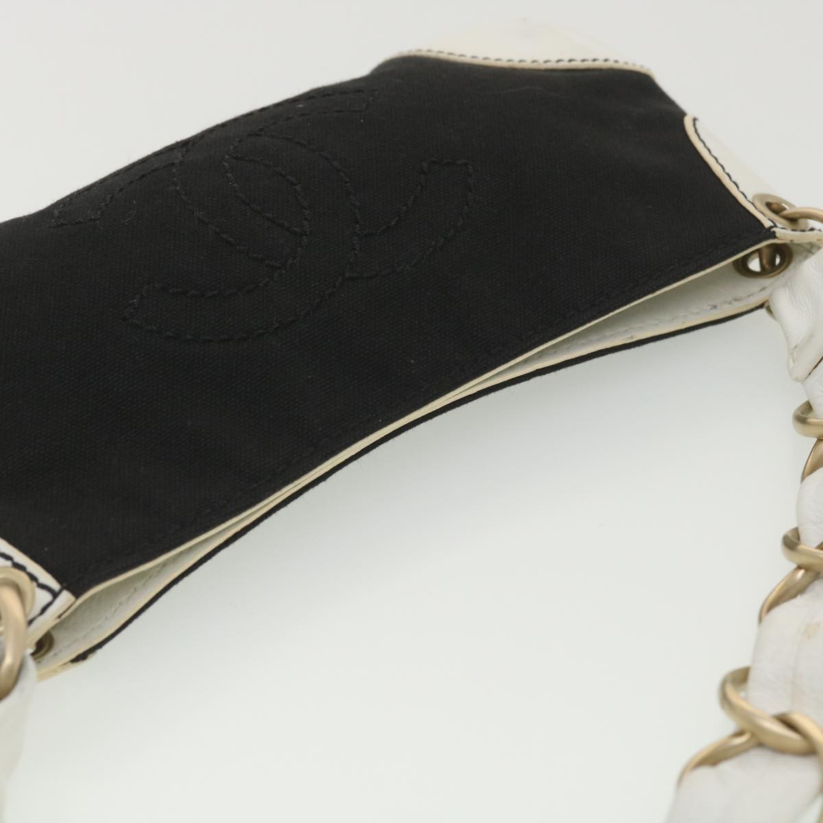 CHANEL Shoulder Bag Canvas Black CC  bs4514