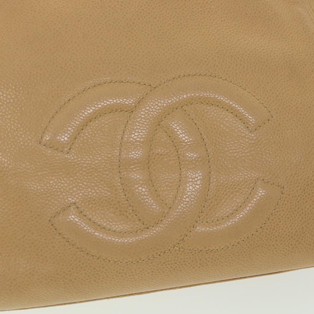 CHANEL Tote Bag Caviar Skin Beige CC  bs4522