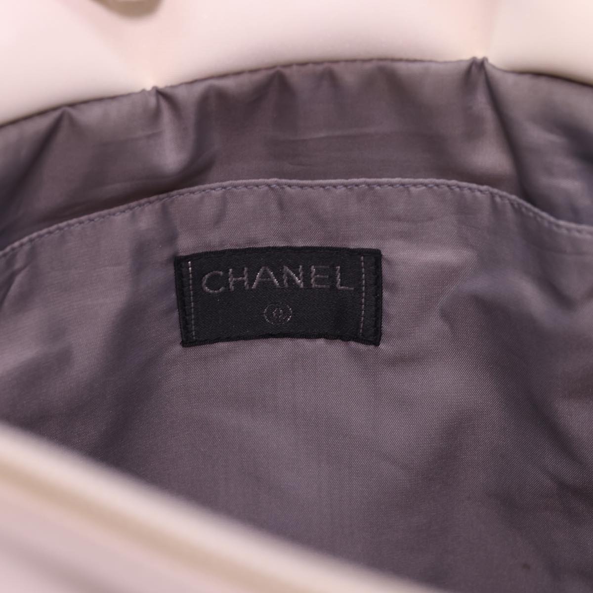 CHANEL Shoulder Bag Nylon White CC  bs4932