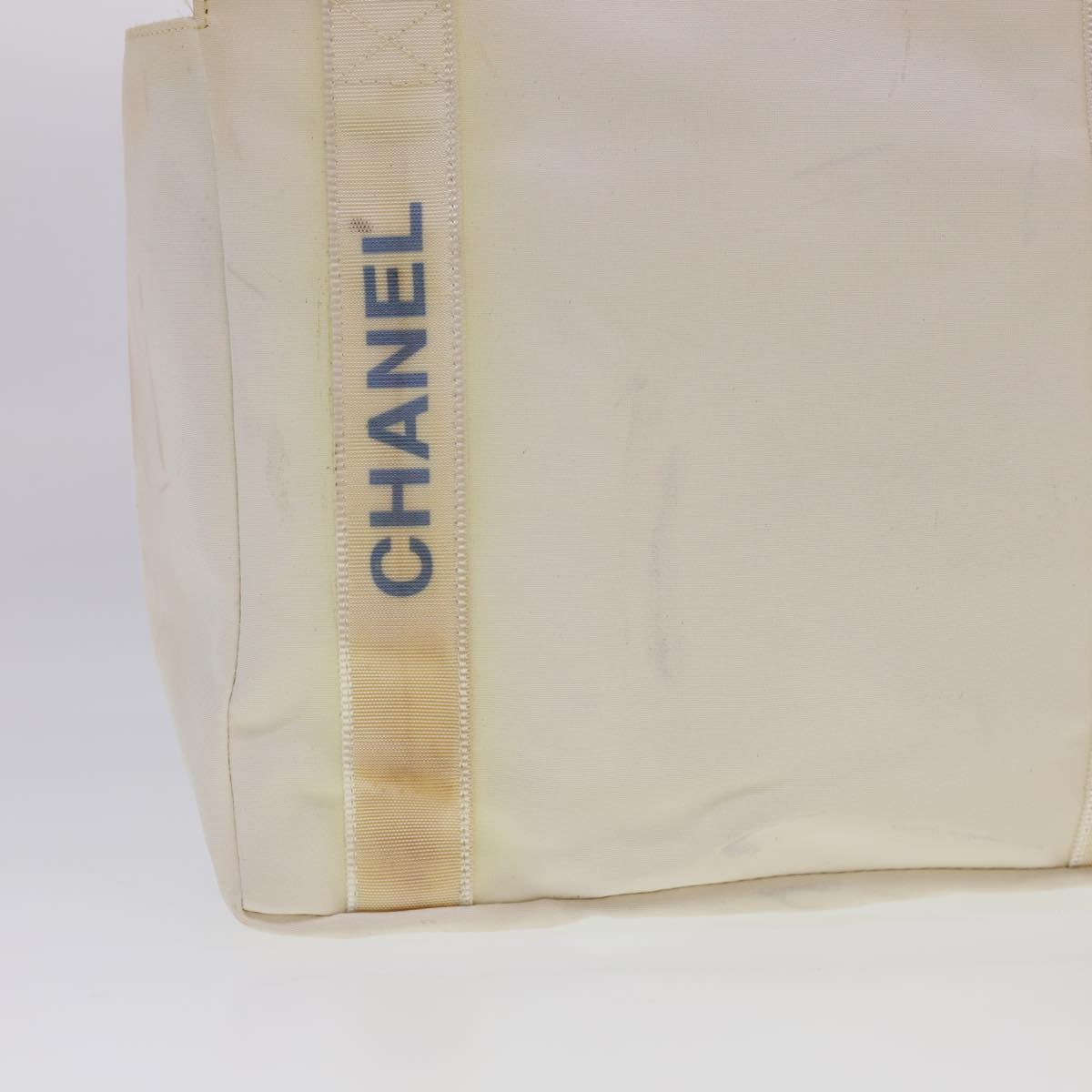 CHANEL Shoulder Bag Nylon White CC  bs4932