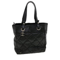 CHANEL Shoulder Bag Coated Canvas Black CC  bs5228