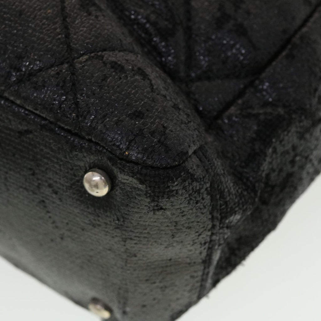 CHANEL Shoulder Bag Coated Canvas Black CC  bs5228