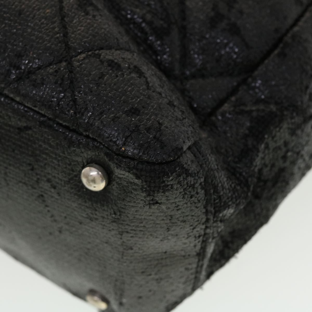 CHANEL Shoulder Bag Coated Canvas Black CC  bs5228