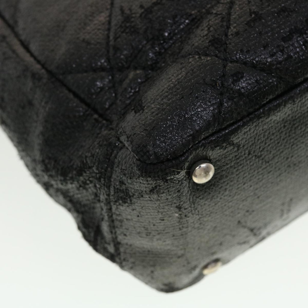 CHANEL Shoulder Bag Coated Canvas Black CC  bs5228