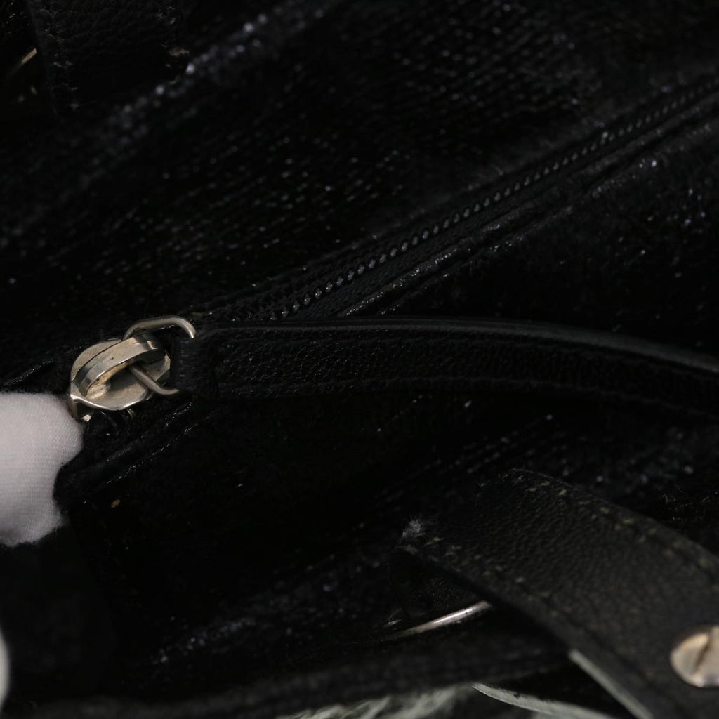 CHANEL Shoulder Bag Coated Canvas Black CC  bs5228