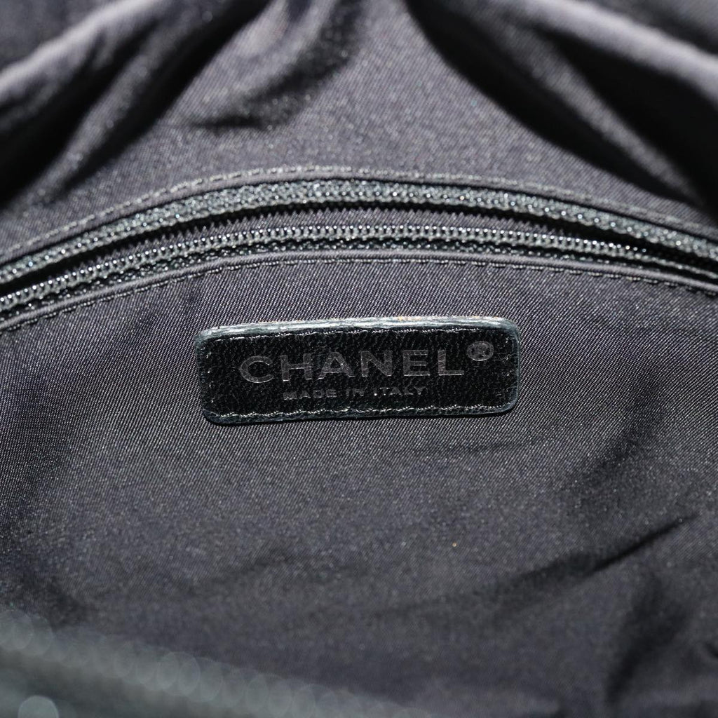 CHANEL Shoulder Bag Coated Canvas Black CC  bs5228