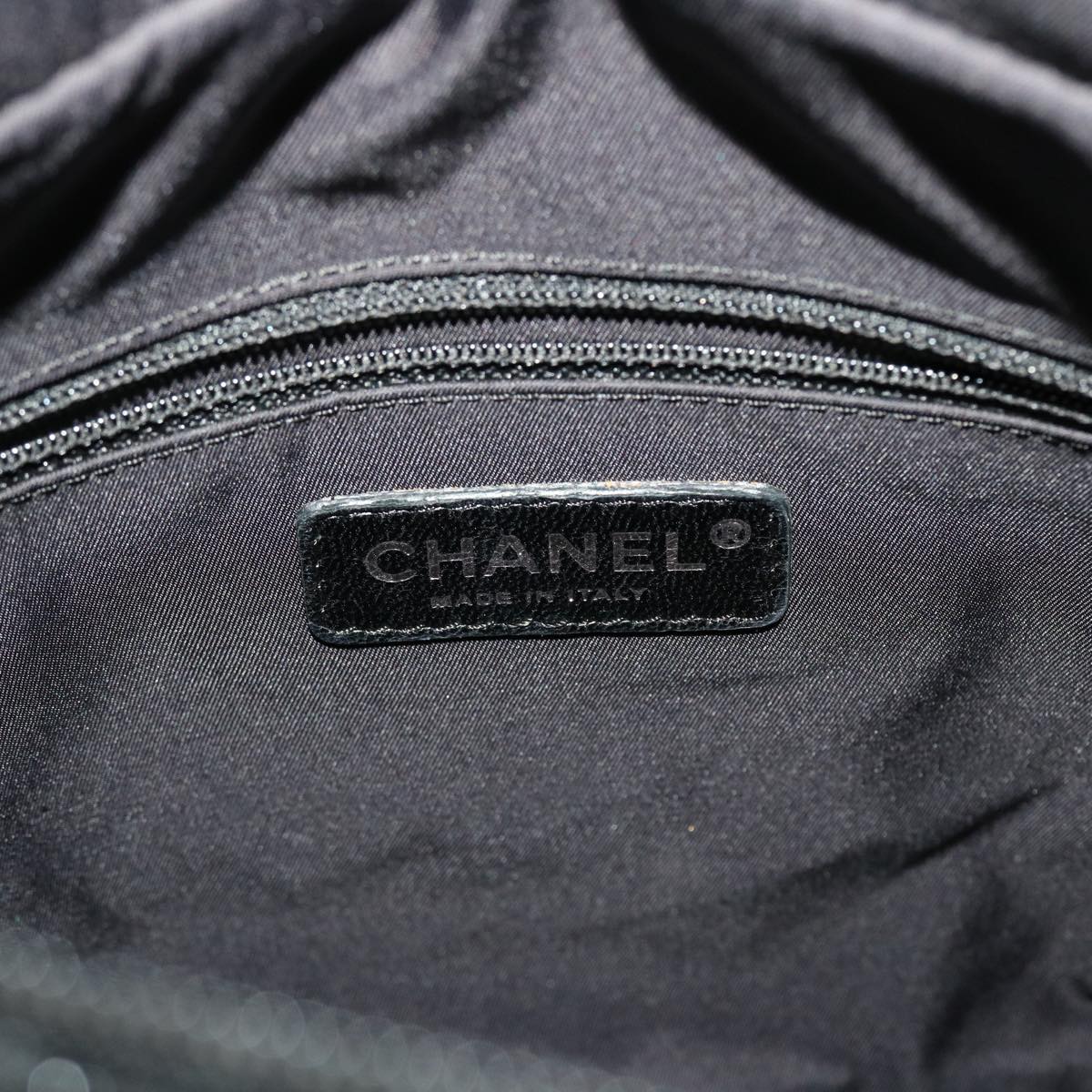 CHANEL Shoulder Bag Coated Canvas Black CC  bs5228