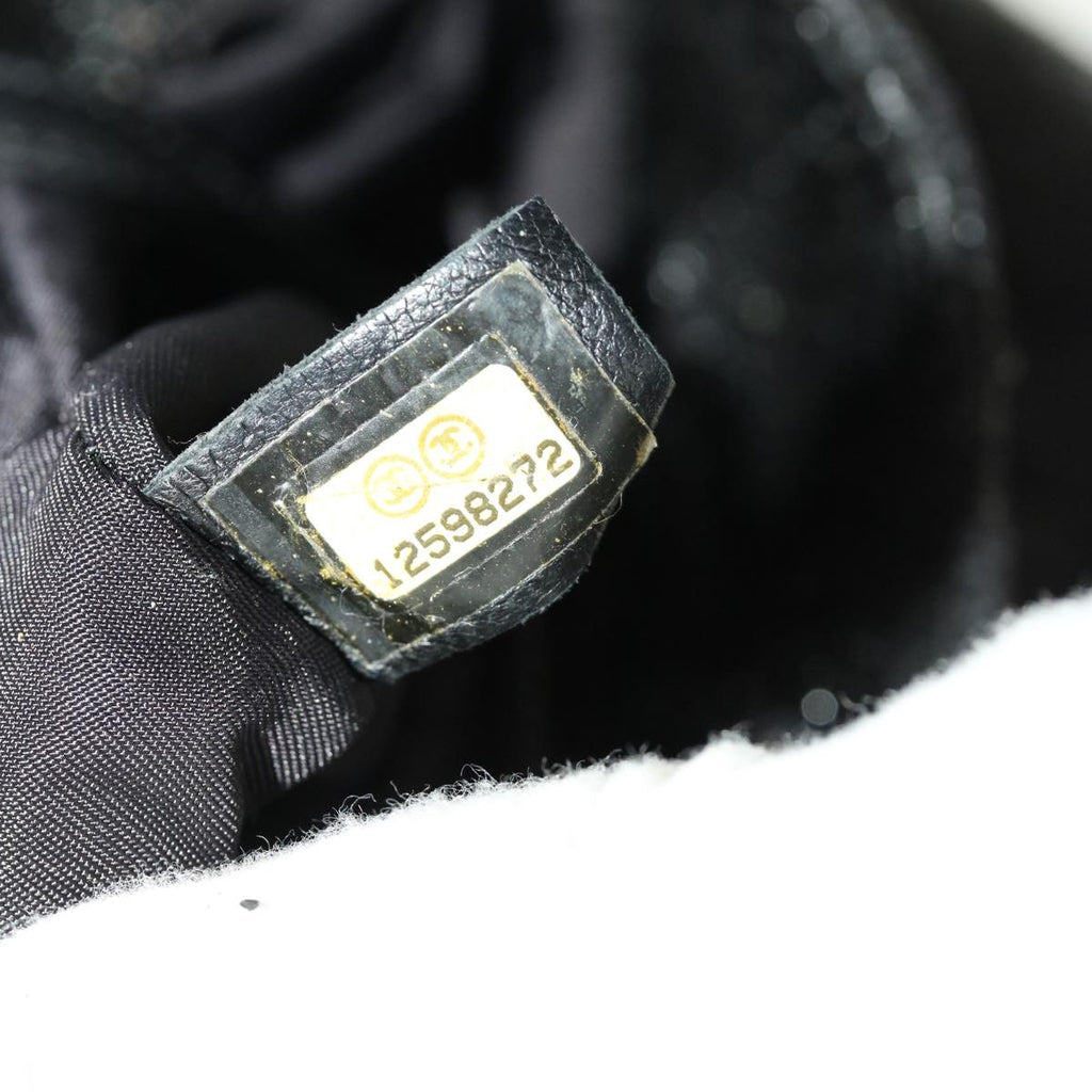 CHANEL Shoulder Bag Coated Canvas Black CC  bs5228