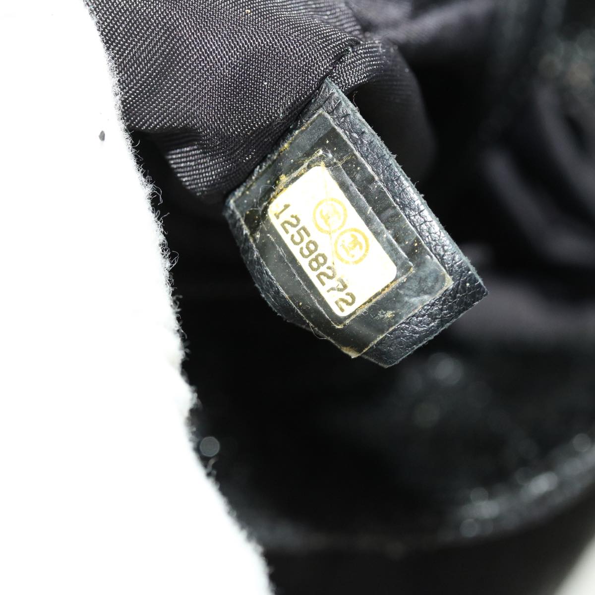 CHANEL Shoulder Bag Coated Canvas Black CC  bs5228