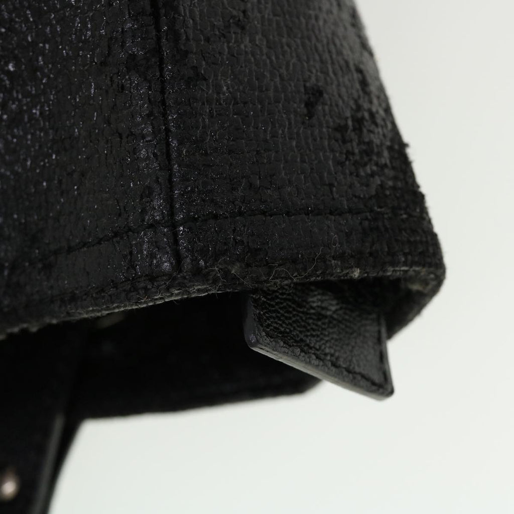 CHANEL Shoulder Bag Coated Canvas Black CC  bs5228