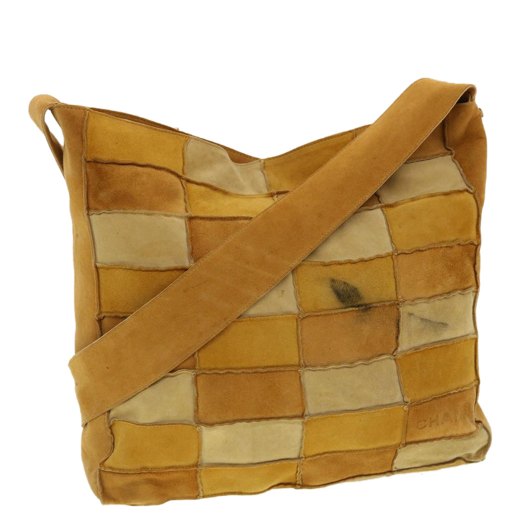 CHANEL Shoulder Bag Suede Beige CC  bs5309