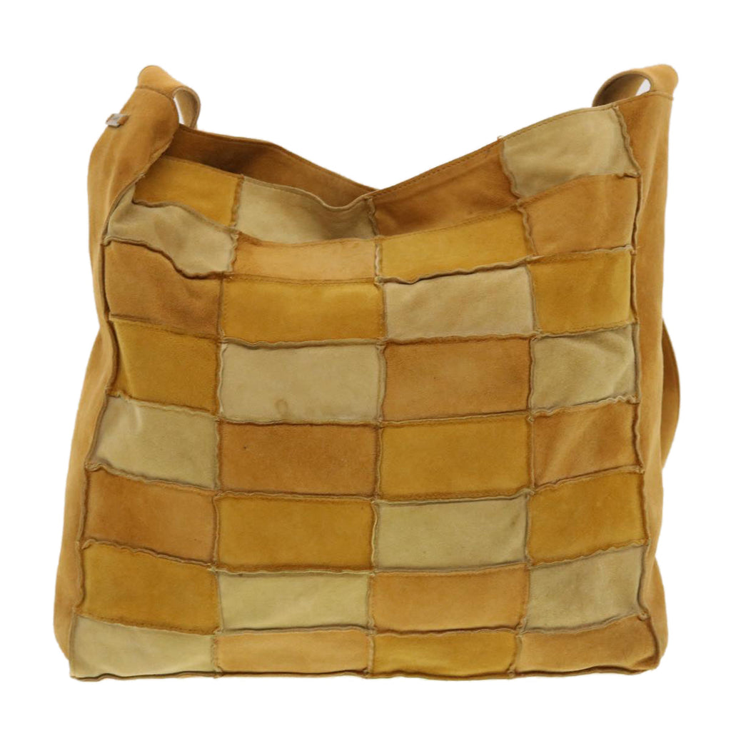 CHANEL Shoulder Bag Suede Beige CC  bs5309