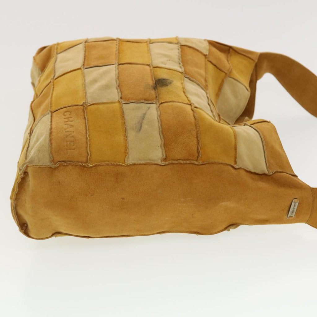 CHANEL Shoulder Bag Suede Beige CC  bs5309