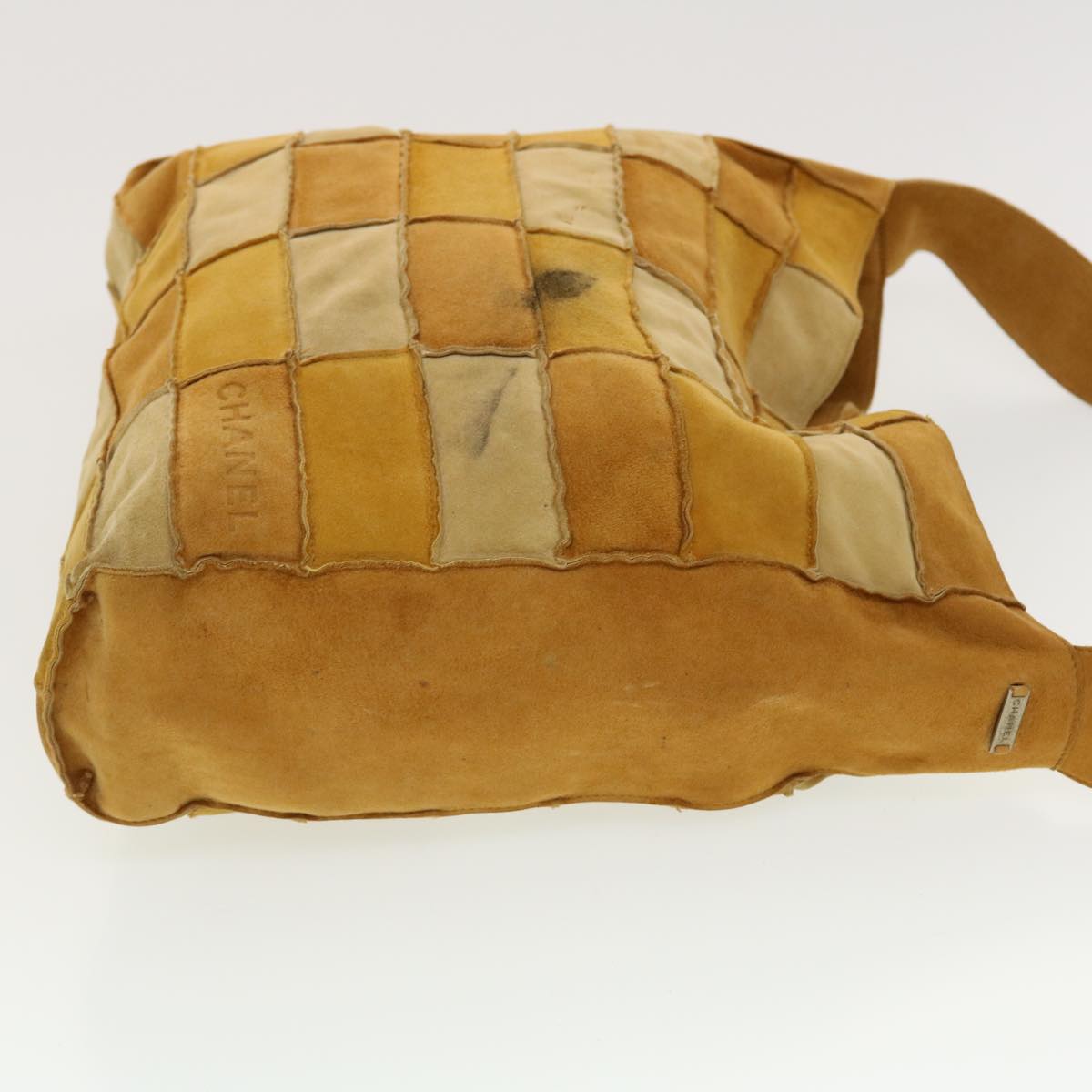 CHANEL Shoulder Bag Suede Beige CC  bs5309