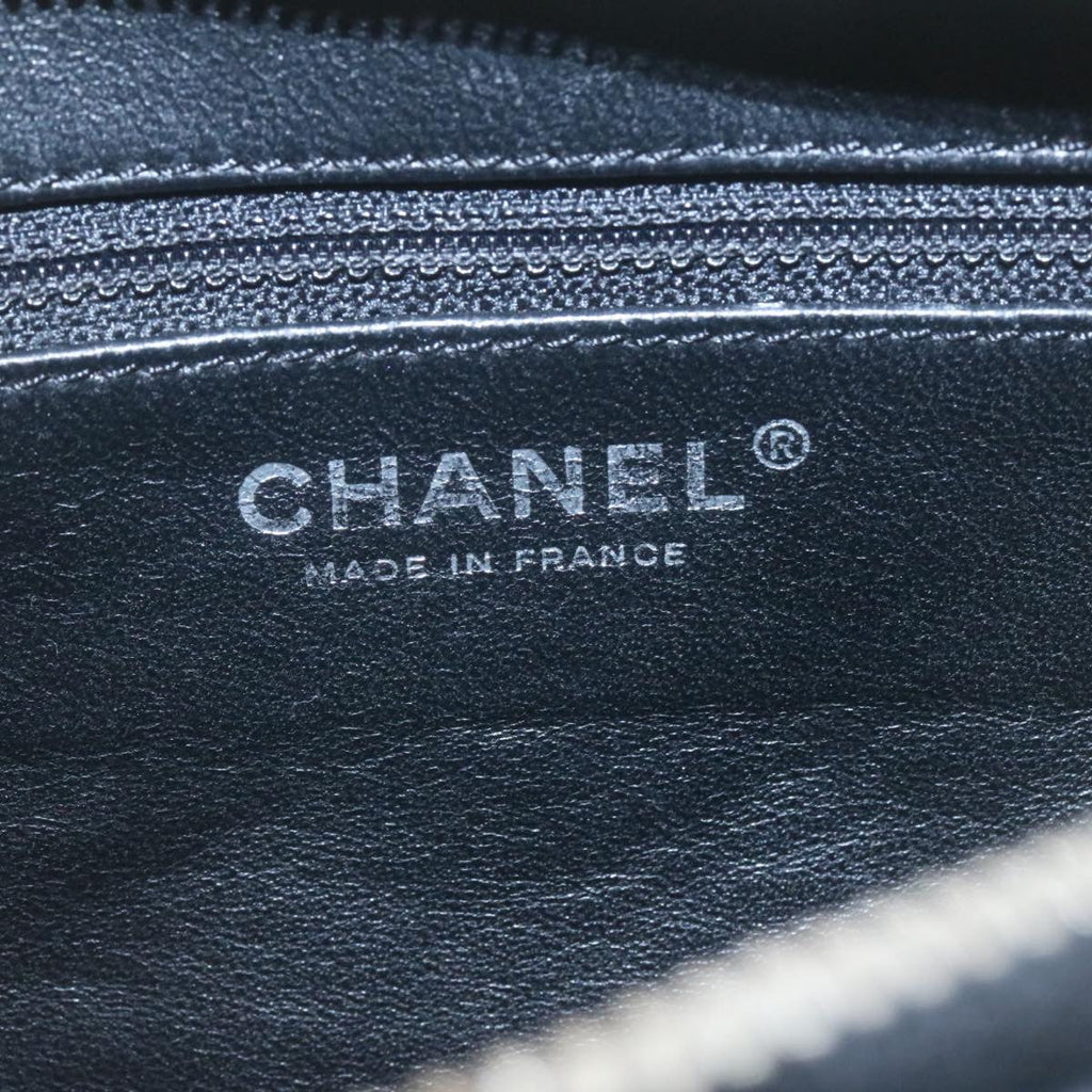 CHANEL COCO Mark Shoulder Bag Caviar Skin Black CC Auth bs552A