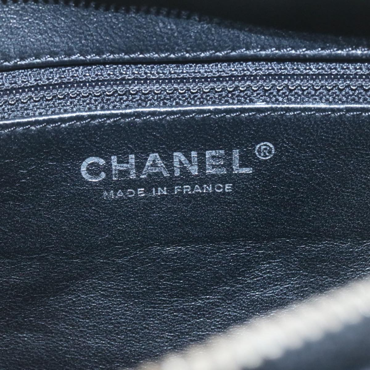 CHANEL COCO Mark Shoulder Bag Caviar Skin Black CC Auth bs552A