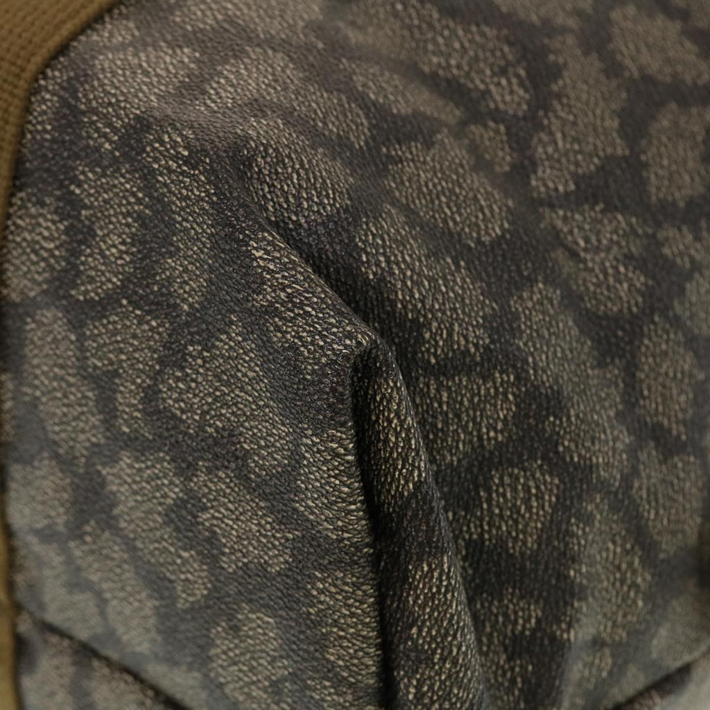 SAINT LAURENT Boston Bag PVC Leather Gray Auth bs5712