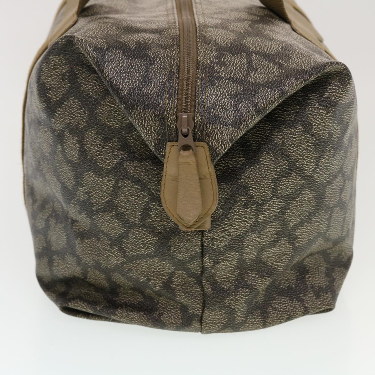 SAINT LAURENT Boston Bag PVC Leather Gray Auth bs5712