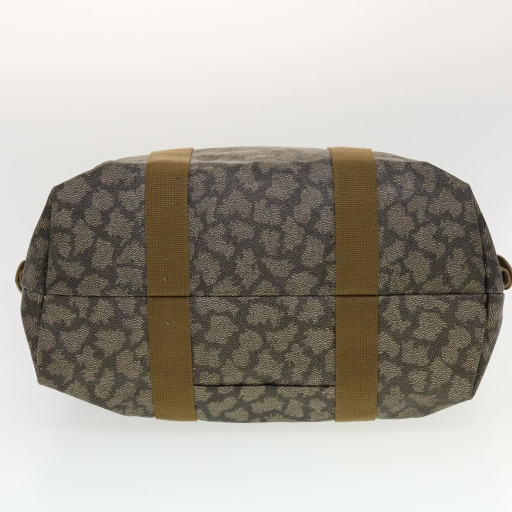 SAINT LAURENT Boston Bag PVC Leather Gray Auth bs5712