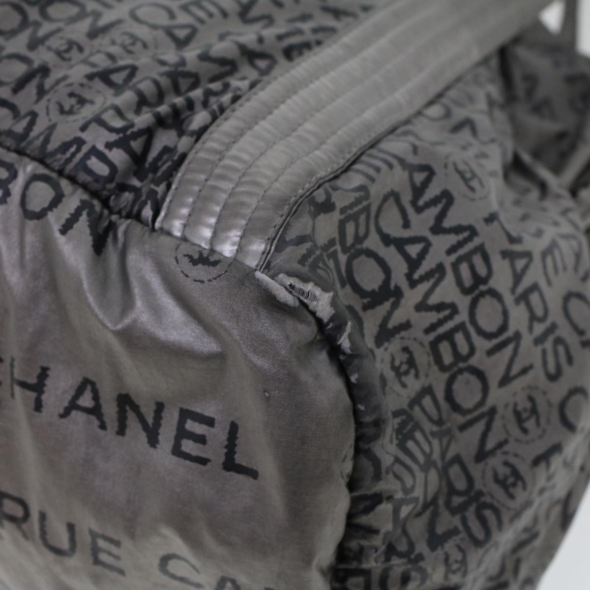 CHANEL Unlimited Shoulder Bag Nylon Silver CC  bs5716