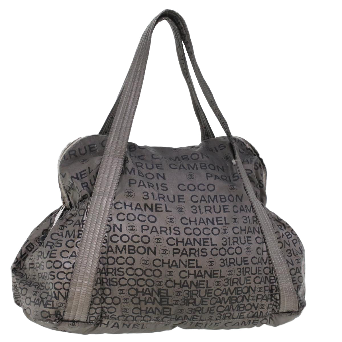 CHANEL Unlimited Shoulder Bag Nylon Silver CC  bs5716