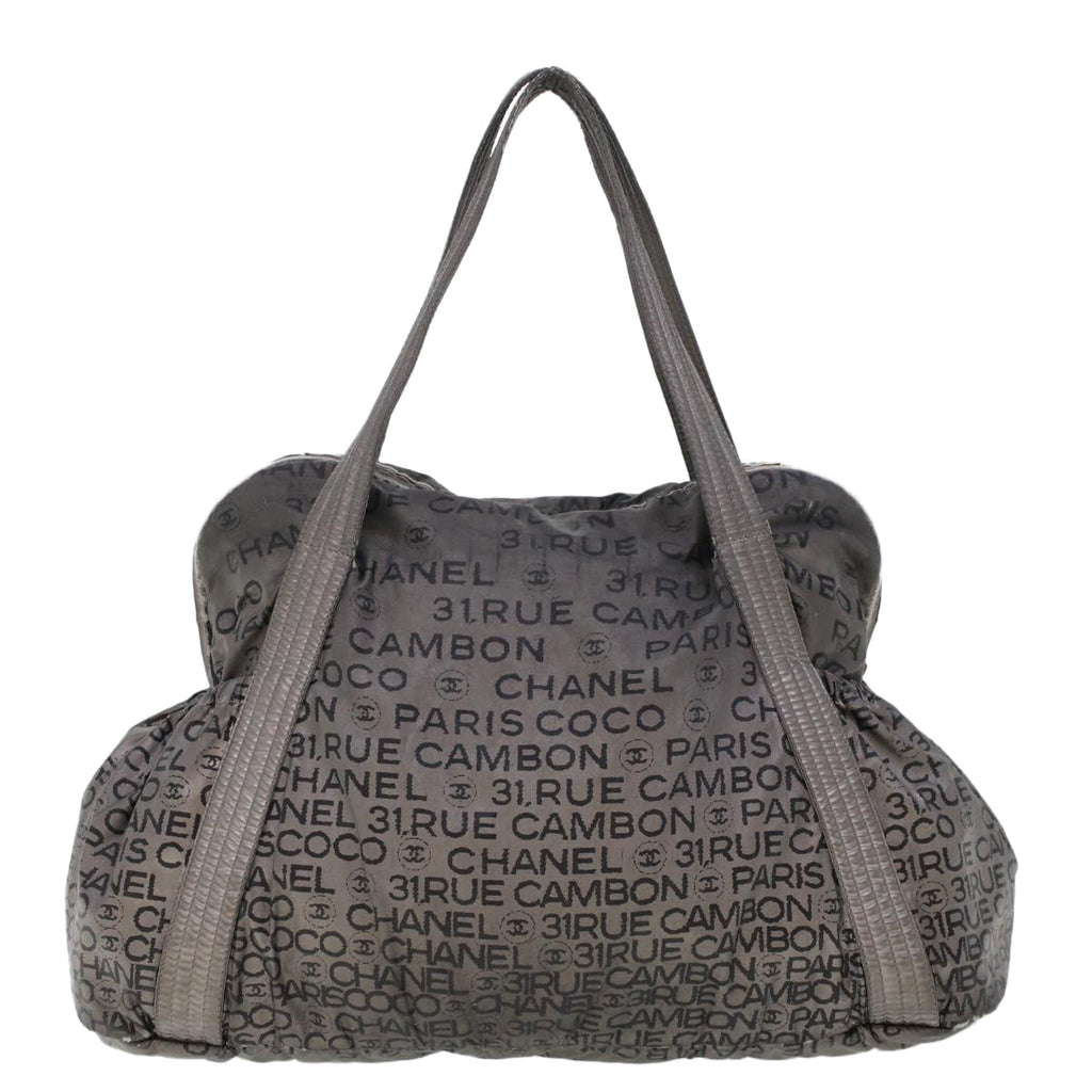 CHANEL Unlimited Shoulder Bag Nylon Silver CC  bs5716