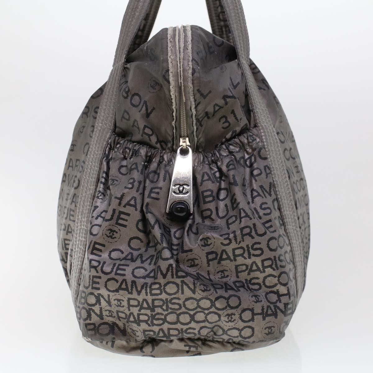 CHANEL Unlimited Shoulder Bag Nylon Silver CC  bs5716