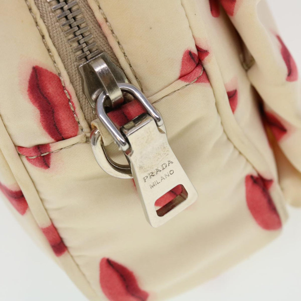 PRADA Chain Shoulder Bag Nylon White  bs5734
