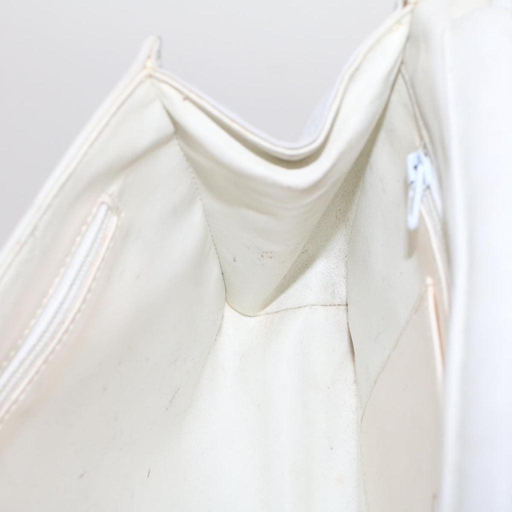 CHANEL Matelasse Circle Chain Shoulder Bag Lamb Skin White CC  bs5899