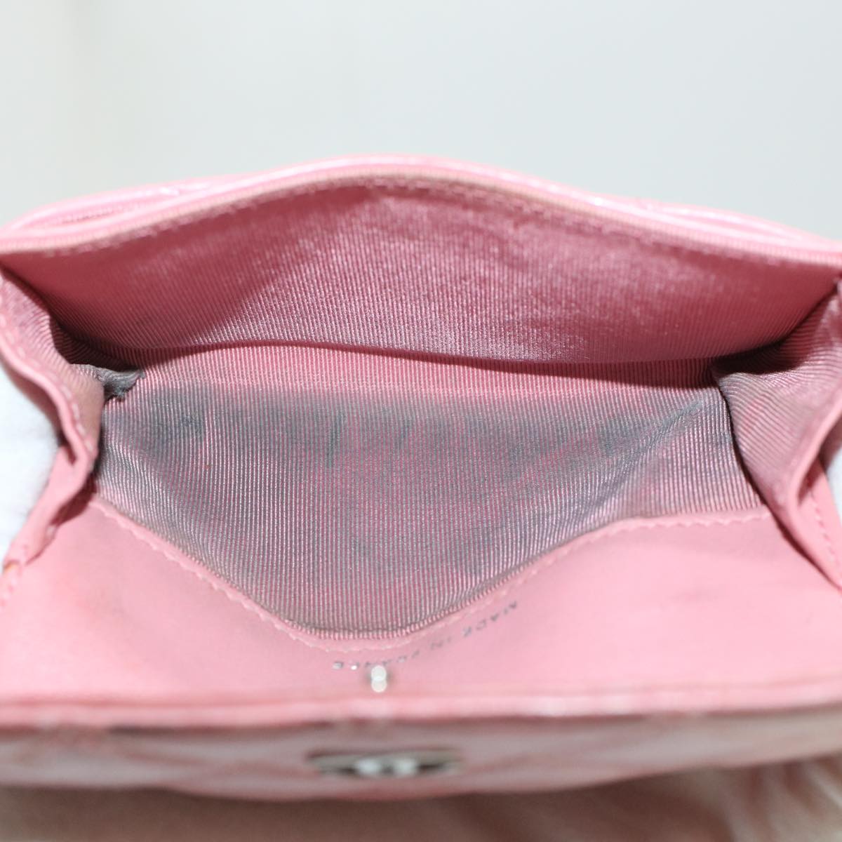 CHANEL Matelasse Coin Purse Lamb Skin Pink CC  bs5967