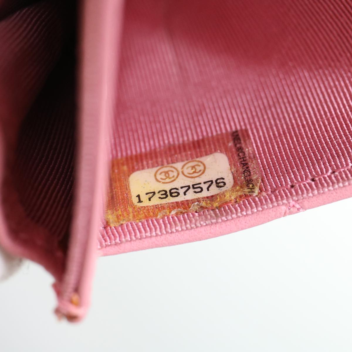 CHANEL Matelasse Coin Purse Lamb Skin Pink CC  bs5967