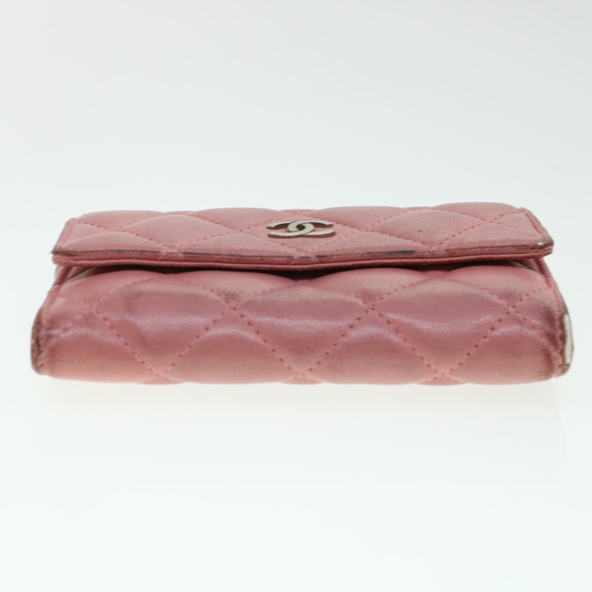 CHANEL Matelasse Coin Purse Lamb Skin Pink CC  bs5967