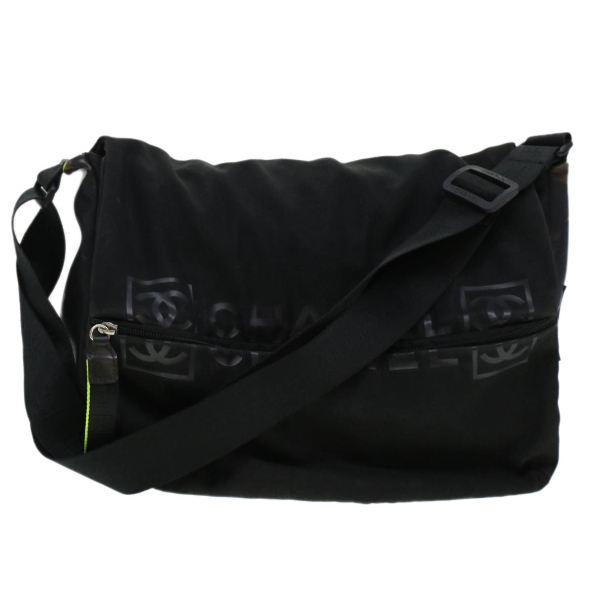 CHANEL Shoulder Bag Nylon Black CC  bs6077